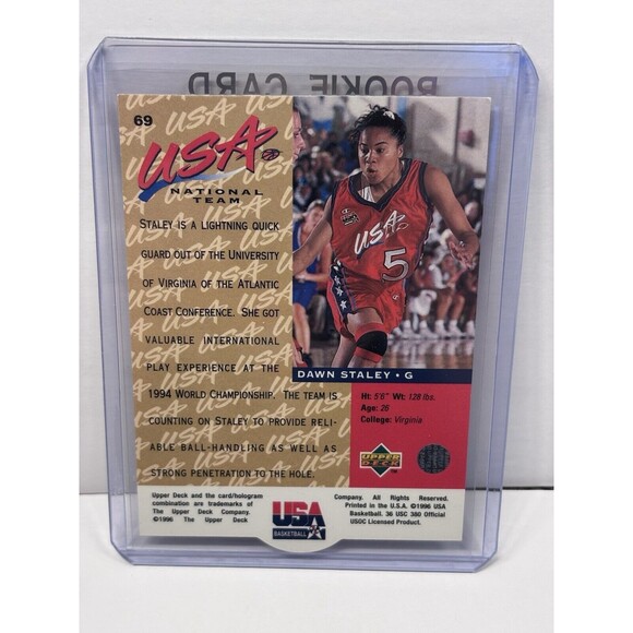 Dawn Staley USA US Olympics Rookie Card 1996 RC South Carolina Gamecocks WNBA - Picture 2 of 2